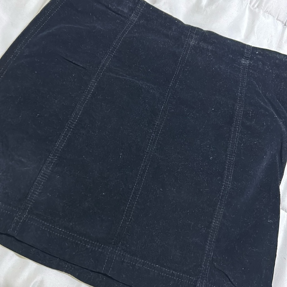 {free people} Black Corduroy Stretch Mini Skirt